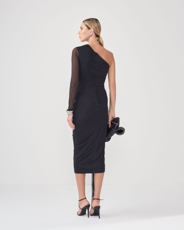 Vestido Midi One Shoulder com Drapeado - Imagem 2