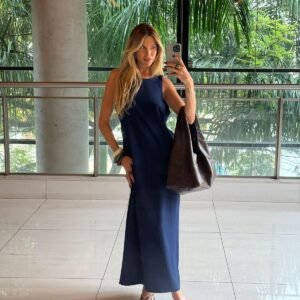 Vestido Midi Reto Crepe