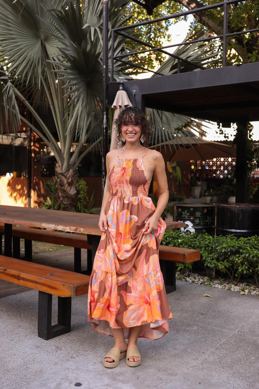 Vestido Orquídea com Lastex